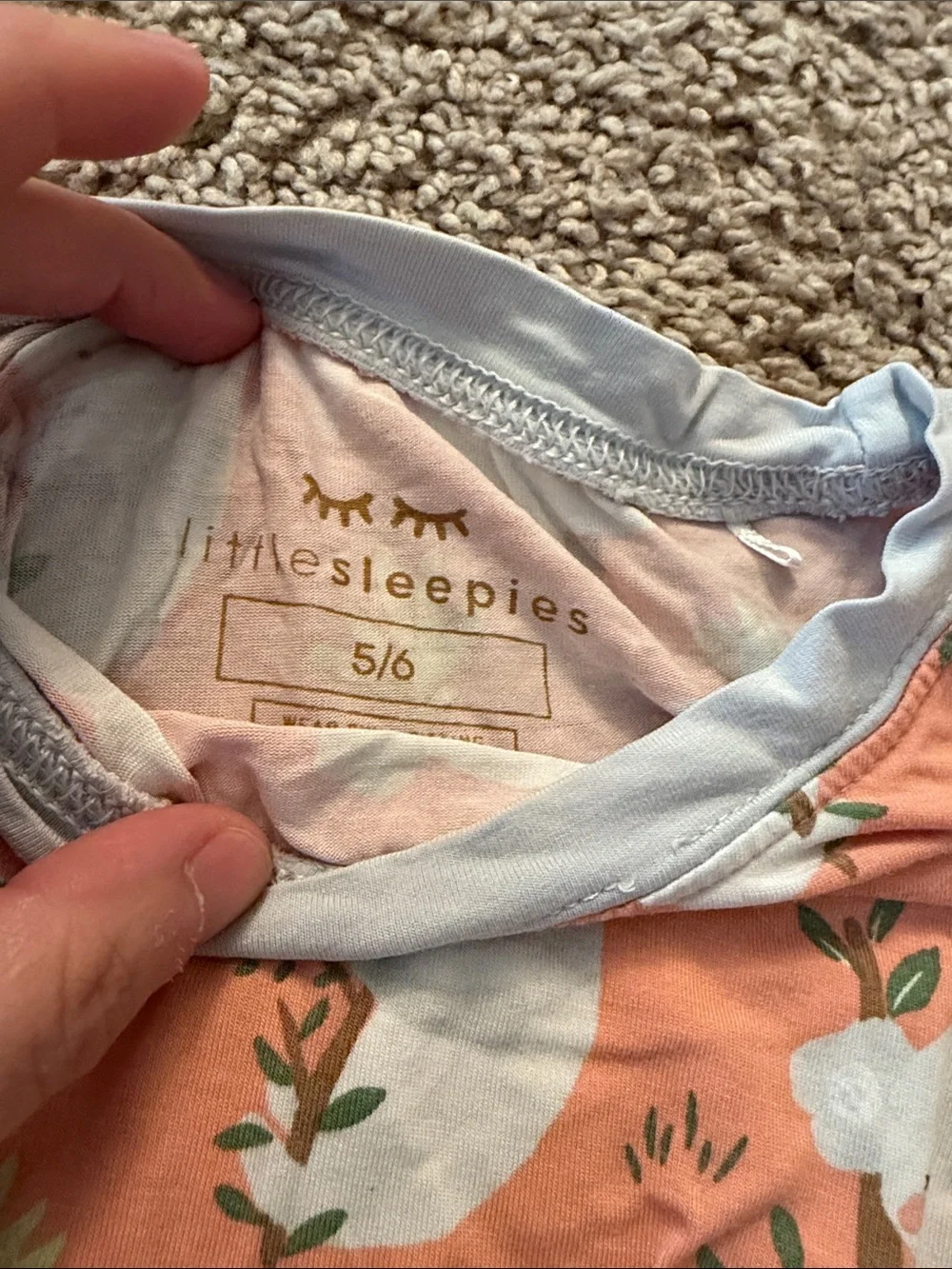 Little Sleepies Coral Bear & White Dot Pajama Set Pair